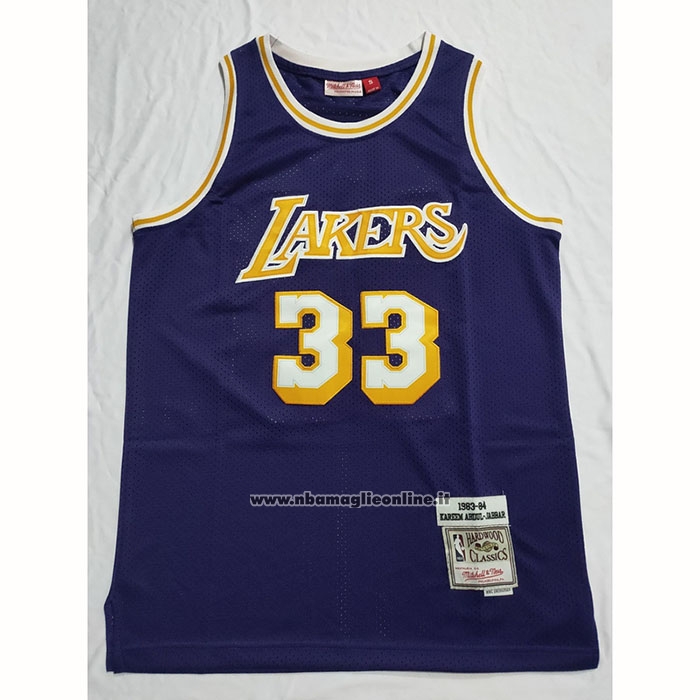 Maglia Los Angeles Lakers Kareem Abdul-jabbar #33 Mitchell & Ness 1983-84 Viola